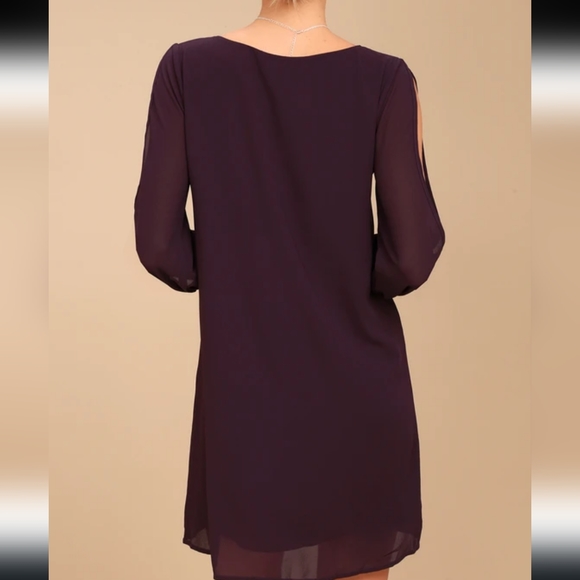 Lulus Shifting Dears Plum Dress Sz.Med NWT - Picture 3 of 10